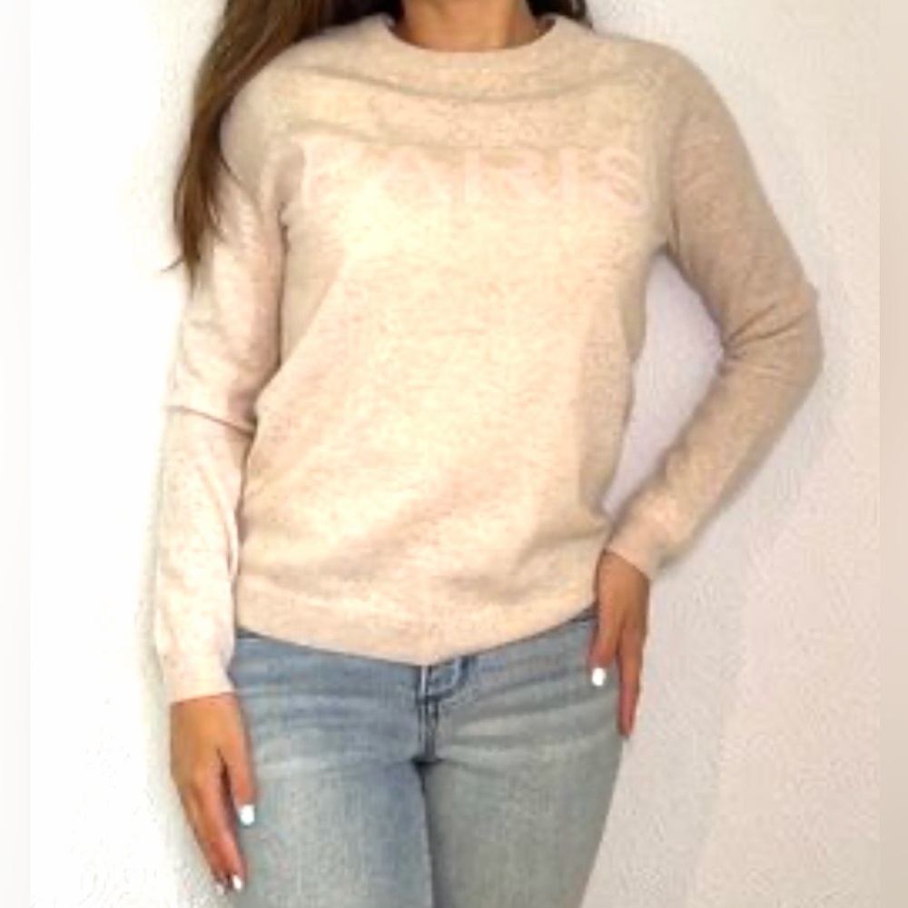 Philosophy 100% Cashmere Beige Pink "Paris" Crew neck Sweater Medium